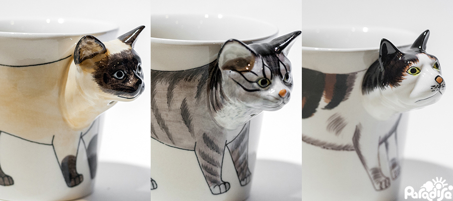 動物圖案 造型把手馬克杯 - 貓咪款(單款) - Animal Mug - Cat style (single)