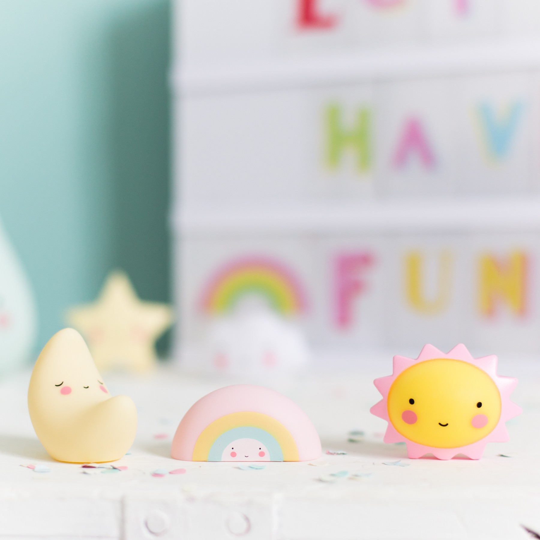 家飾小物 - 太陽 , 月亮 , 彩虹 組合 - Little Lovely Minis - Sun , Moon , Rainbow