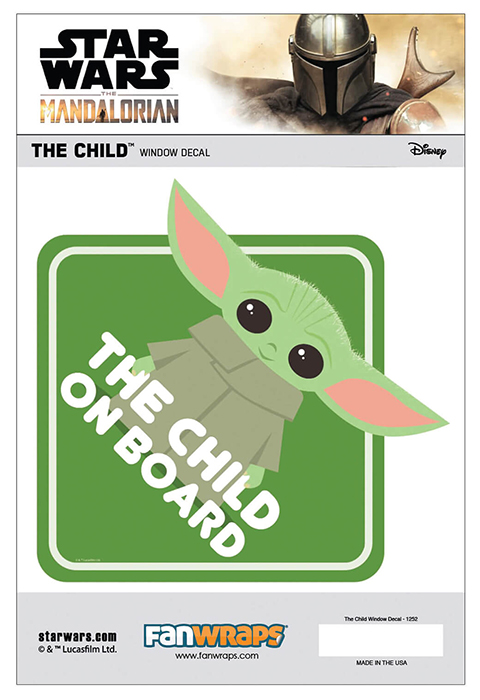 星際大戰: 曼達洛人 車用裝飾貼紙 - "孩子"在車上 - Star Wars: The Mandalorian Window Decal - The Child On Board
