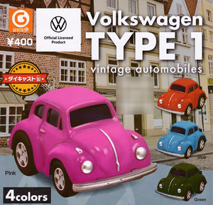 福斯經典車TYPE1 (金龜車) 扭蛋系列 - 一套四款 - Volkswagon vintage automobile Type 1 gacha series - set of 4pcs