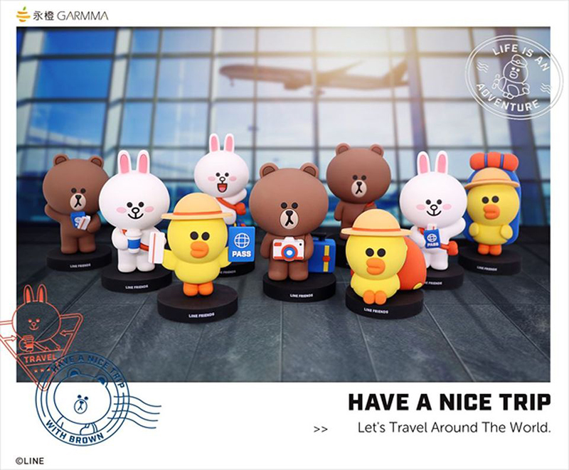 LINE Friends 旅行系列盒玩 - 中盒內含9抽 - LINE FRIENDS Have a Nice Trip blind box series - display case of 9pcs