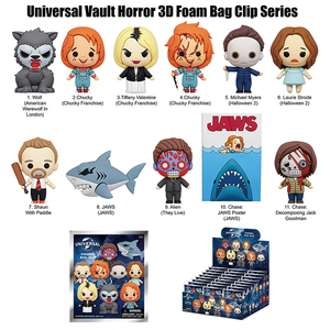 環球電影 經典恐怖電影角色 3-D人偶鑰匙圈袋抽系列 - 隨機單抽  - Universal Vault Horror 3-D Figural Bag Clip series - assortment 