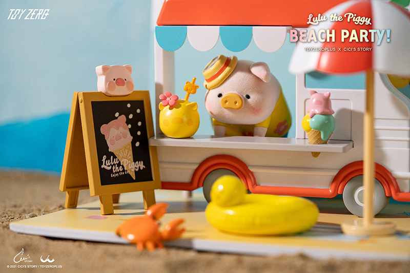 TOY0+ 罐頭豬 LuLu 陽光派對系列 霜淇淋車場景 - TOYZEROPLUS X Cici's Story - LuLu the Piggy Beach Party - Ice Cream Truck Scene