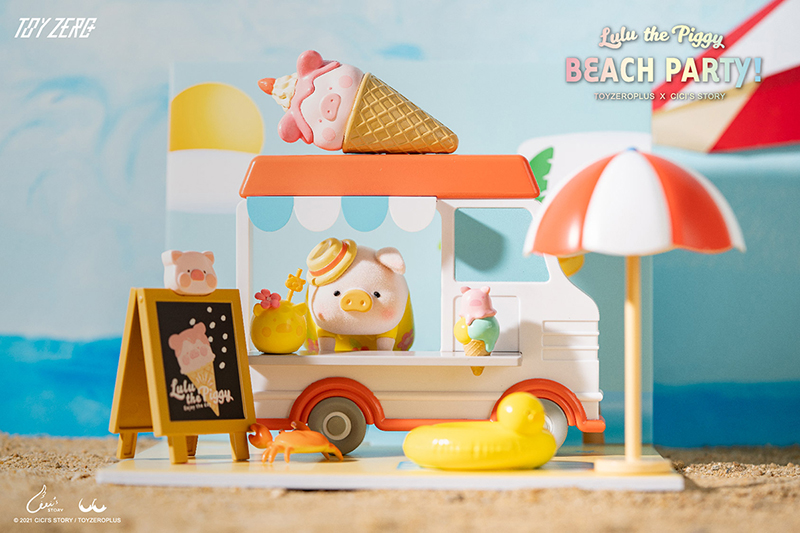 TOY0+ 罐頭豬 LuLu 陽光派對系列 霜淇淋車場景 - TOYZEROPLUS X Cici's Story - LuLu the Piggy Beach Party - Ice Cream Truck Scene