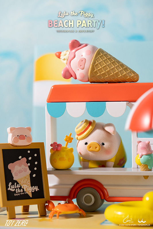 TOY0+ 罐頭豬 LuLu 陽光派對系列 霜淇淋車場景 - TOYZEROPLUS X Cici's Story - LuLu the Piggy Beach Party - Ice Cream Truck Scene