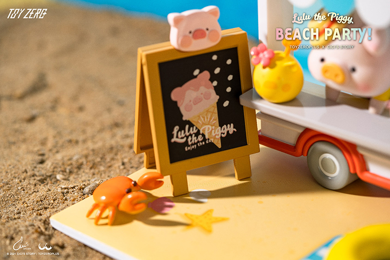 TOY0+ 罐頭豬 LuLu 陽光派對系列 霜淇淋車場景 - TOYZEROPLUS X Cici's Story - LuLu the Piggy Beach Party - Ice Cream Truck Scene
