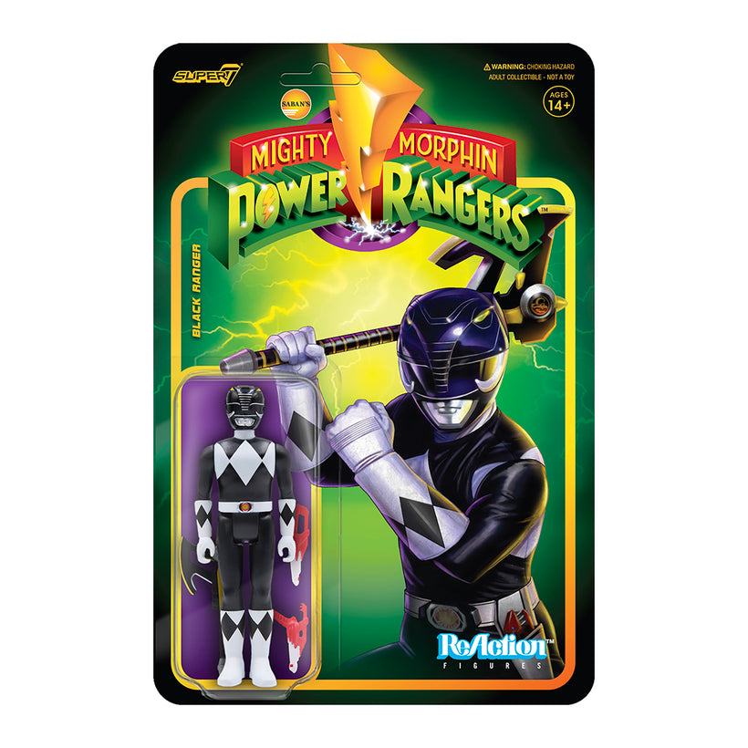金剛戰士 3.75吋復古人偶 第二波 - 黑衣戰士(扎克) - ReAction 3.75" Figure seires - Power Rangers Wave 2 - Black Ranger