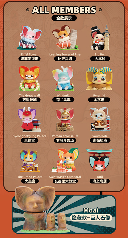 Yoki 環遊世界系列盒玩 - 隨機單抽  - POP MART X Yoyo Yeung Yoki Travel Around the World series - assortment 