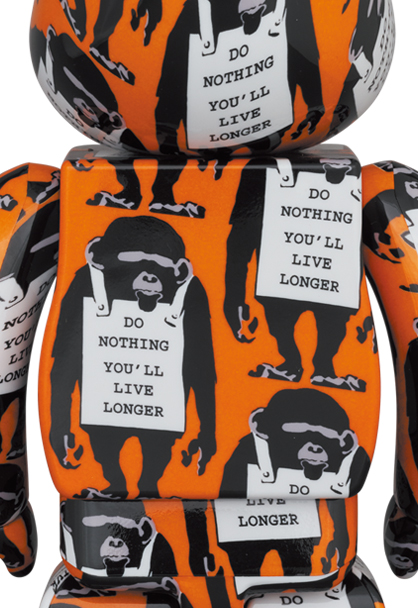 BRANDALISM 400%熊 & 100%小熊組合 - 舉牌猴子 - 400% & 100% Bearbrick BRANDALISM - Monkey Sign