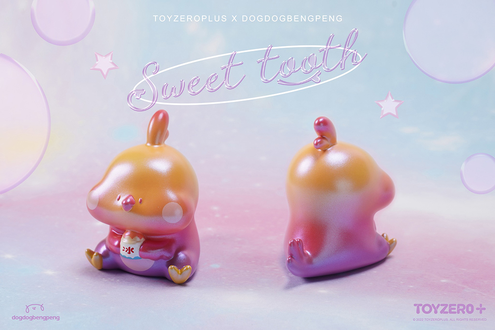 TOY0+ 狗狗的小跳步，繪蹦砰！ - 吃貨恐龍 - Sweet tooth II (三款套組) - TOYZEROPLUS X dog dog Beng Peng - Foodie Dinosaur Sweet Teeth II (3pcs set)