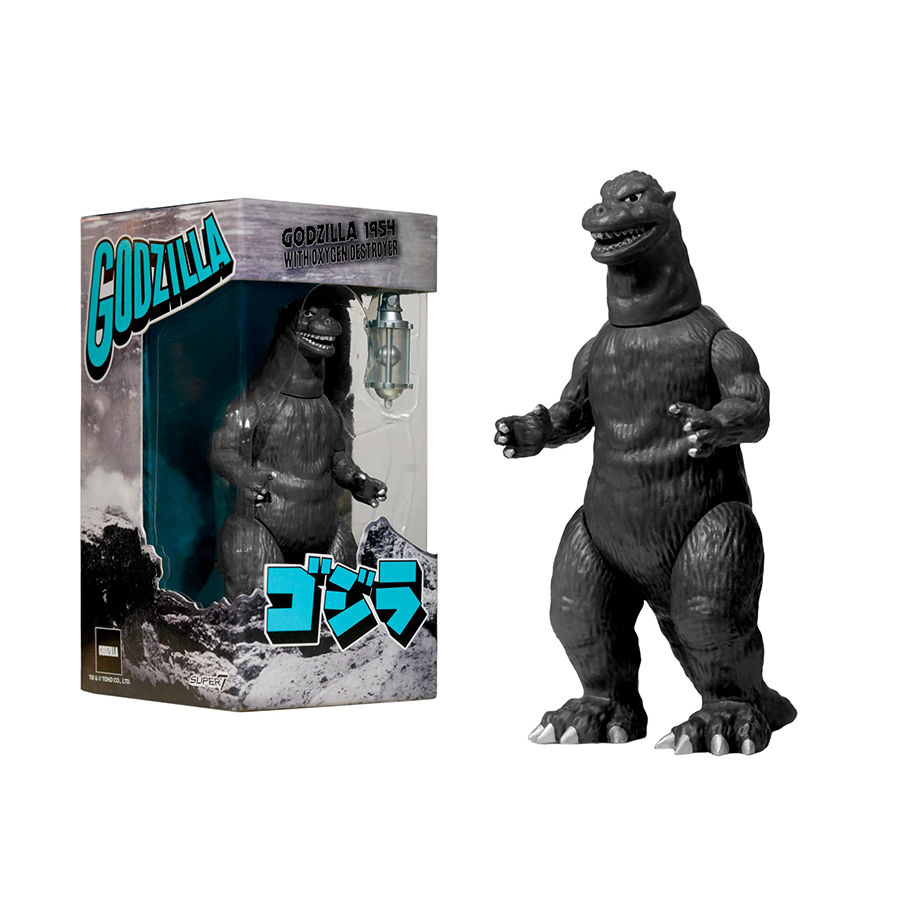 東寶哥吉拉 復古人偶 - 1954年哥吉拉 附氧氣炸彈 (NYCC限定) - ReAction TOHO Godzilla - Godzilla '54 (Silver Screen With Oxygen Destroyer Canister)