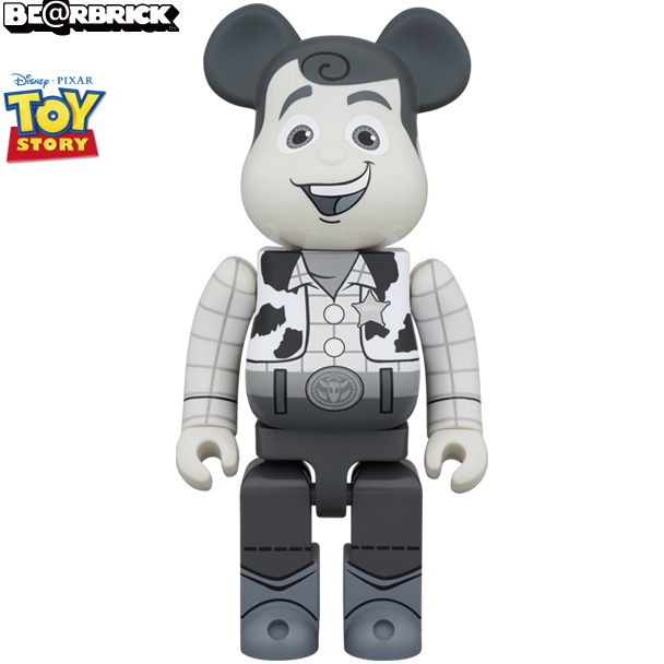 玩具總動員 1000%大熊 胡迪 黑白版 - 1000% Bearbrick Toy Story - Woody B&W Ver.