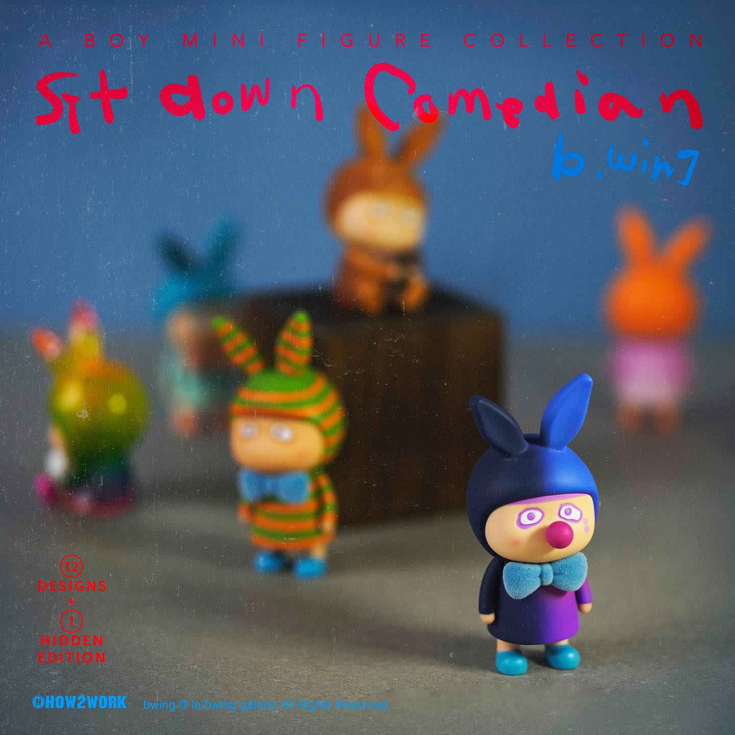 b. wing A仔盒玩系列 - 中盒內含12抽 - HOW2WORK A Boy mini figure collection Sit Down Comedian series by b. wing - display case of 12pcs