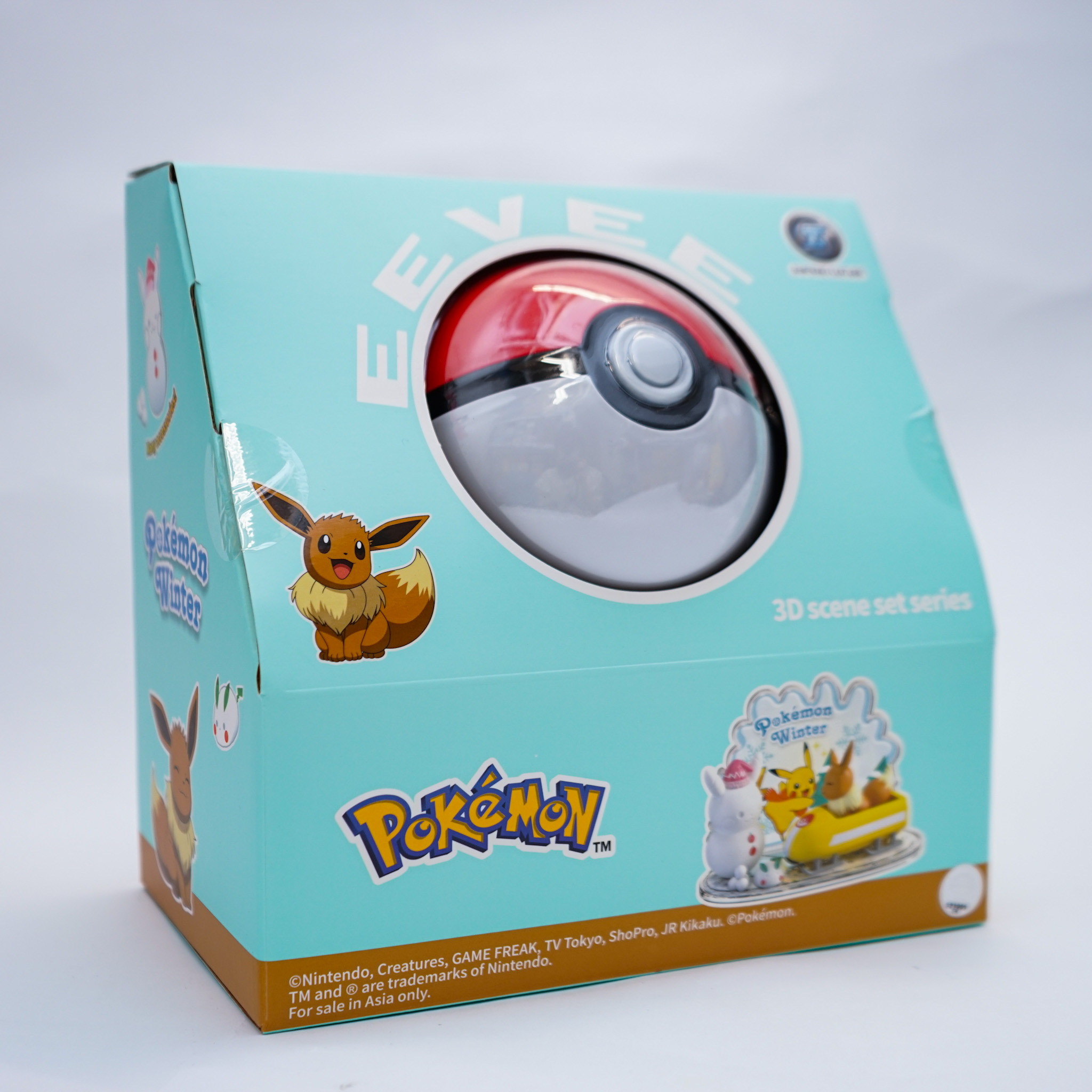 精靈寶可夢 精靈球場景組系列 - 冬季伊布雪橇 - Pokemon Monster Ball 3D Scenes Set Series - Ｗinter Eievui  Sled