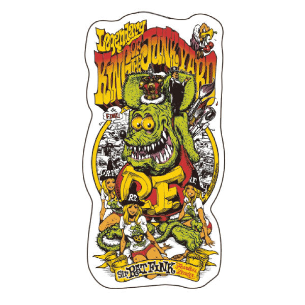 RJB 貼紙 - 垃圾場之王 (Rat Fink) - 透明 / 閃粉 款式  - Rockin' Jelly Bean Sticker - King of Junkyard - Clear / Glitter