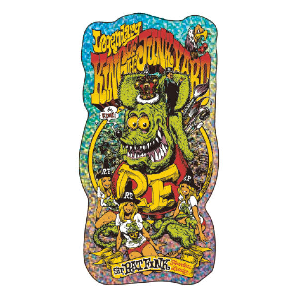 RJB 貼紙 - 垃圾場之王 (Rat Fink) - 透明 / 閃粉 款式  - Rockin' Jelly Bean Sticker - King of Junkyard - Clear / Glitter