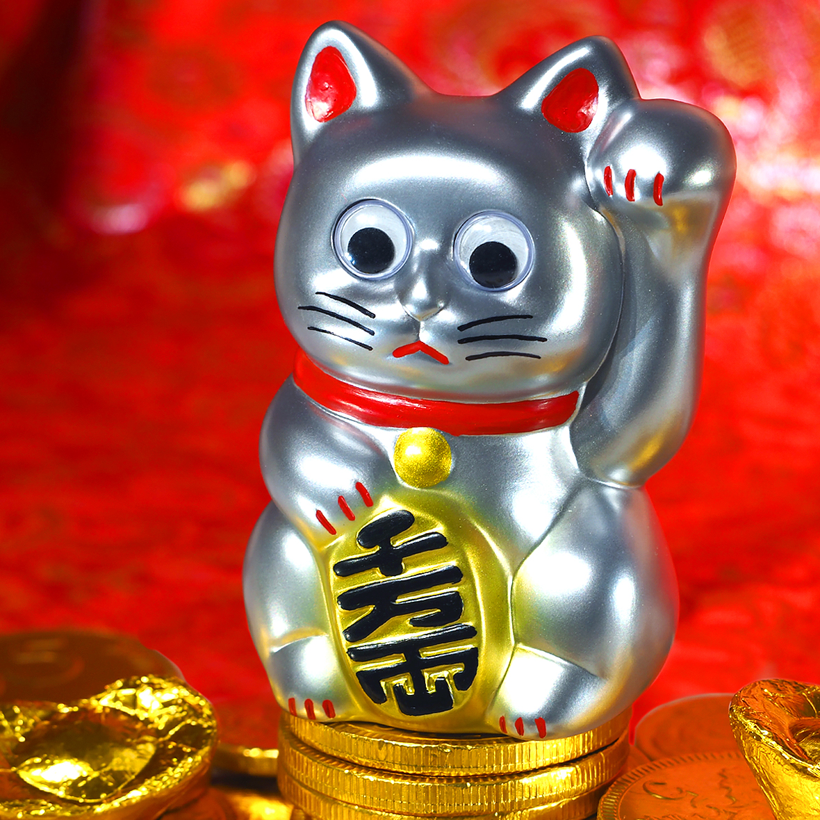 永遠的名作 2024金銀滿屋 - 銀招財貓 - Leeeeee Toy Classic Mascot - Lucky Cat