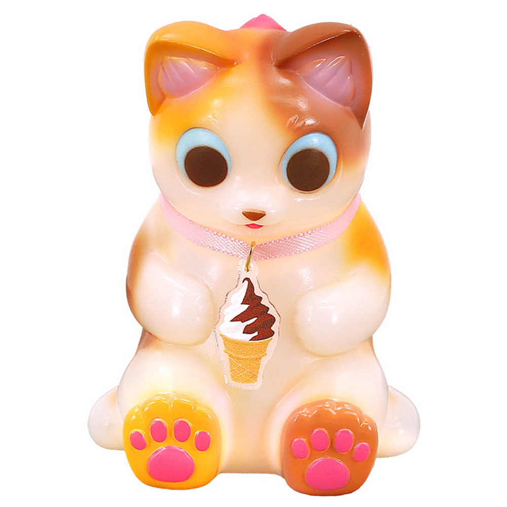 小夏屋 軟膠玩偶 - 坐姿貓吉拉 軟冰淇淋 - Fewmany Konatsuya Sofubi (Soft Vinyl Figure) - Sitting Negora Soft Ice Cream