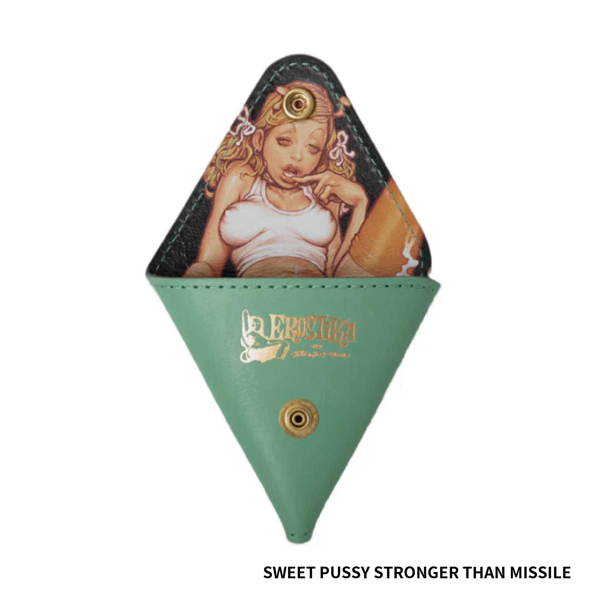 RJB X Metal Jacket 皮革零錢包 - 迷幻女孩 / 甜蜜的XX比飛彈更強 / 女魔亂鬥 - Rockin' Jelly Bean X Metal Jacket Coin Case - Psychedelic Girl / Sweet Pussy Stronger Than Missile / Devil's Cat Fight