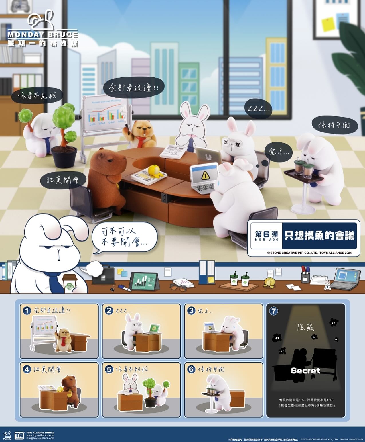 星期一的布魯斯 第六彈 只想摸魚的會議盒玩系列 - 隨機單抽 - The Monday Bruce series 6 - assortment