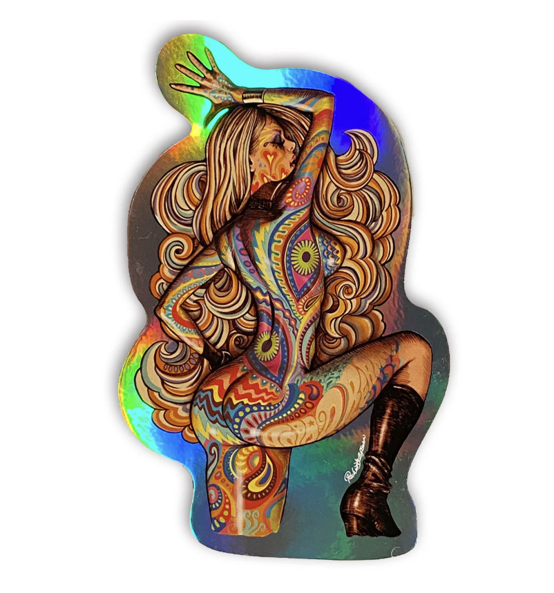 RJB 貼紙 - Psychedelic Girl 透明 / 炫彩 款 - Rockin' Jelly Bean Sticker - Psychedelic Girl - Clear / Lens