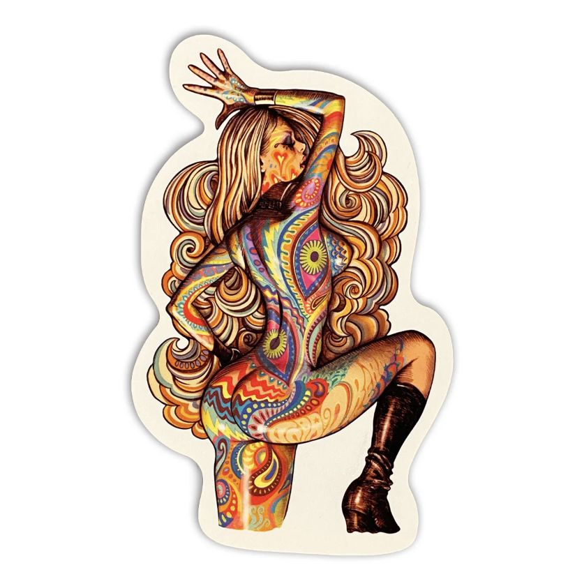 RJB 貼紙 - Psychedelic Girl 透明 / 炫彩 款 - Rockin' Jelly Bean Sticker - Psychedelic Girl - Clear / Lens