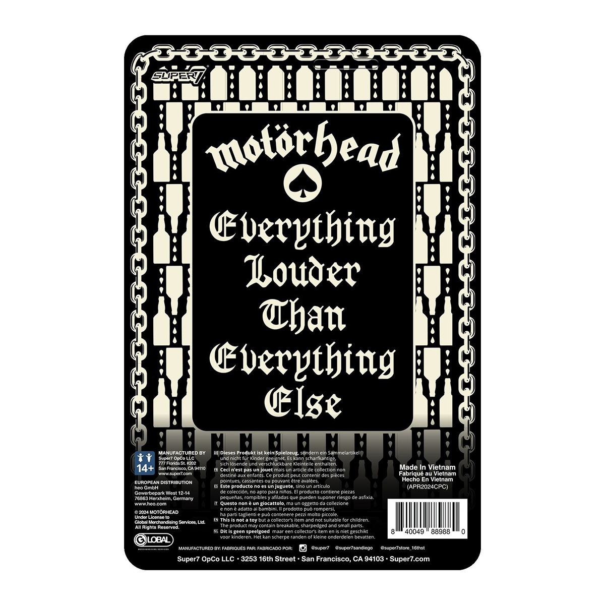 摩托頭 3.75吋復古人偶 - 萊米(黑桃A) - ReAction 3.75" Figure Motorhead - Lemmy (Ace of Spades)