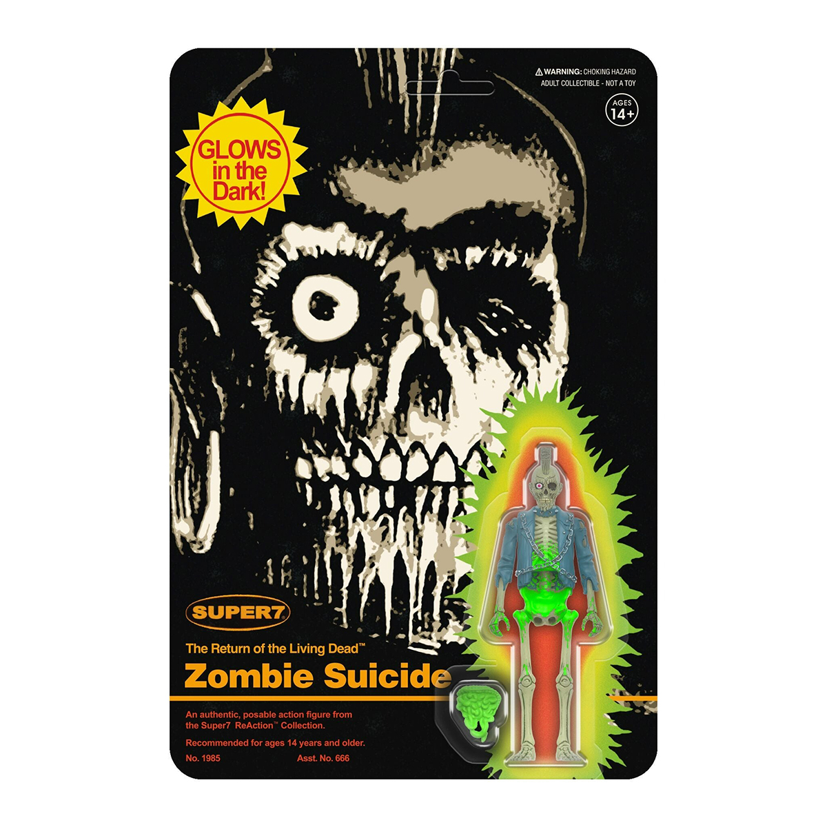 活死人歸來 3.75吋復古人偶 第5波 - 殭屍素賽德 (夜光版) - ReAction 3.75" Figure The Return of the Living Dead Wave 5 - Zombie Suicide (GID)