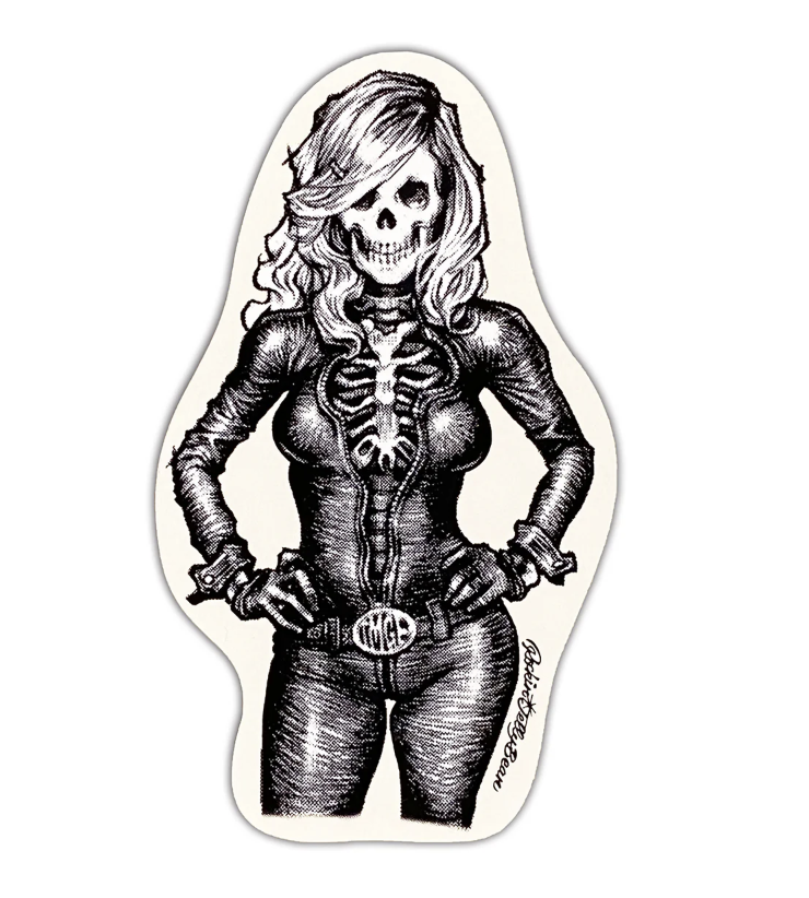 RJB 貼紙 - Skull girl 透明 / 炫彩 款  - Rockin' Jelly Bean Sticker - Skull girl - Clear / Lens