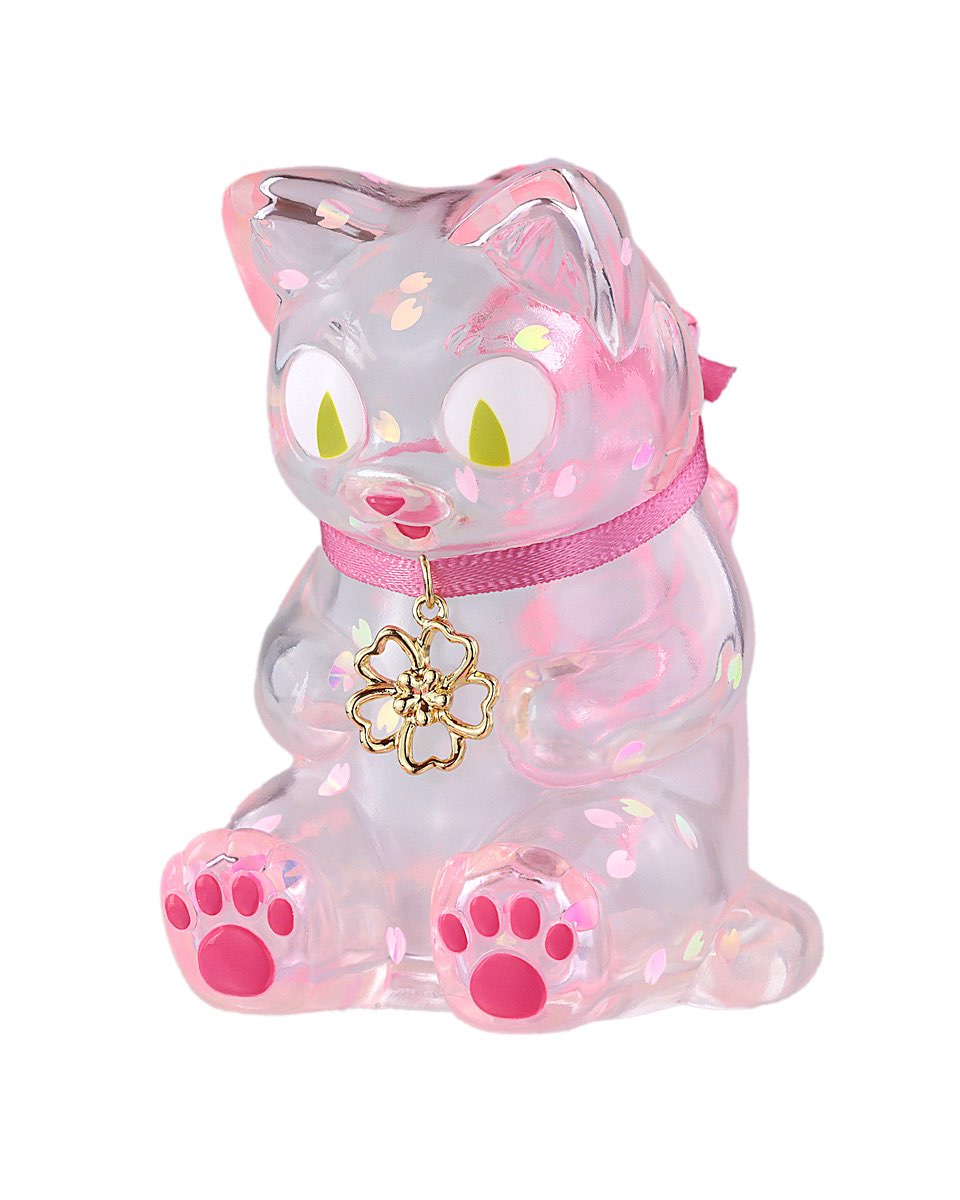 小夏屋 軟膠玩偶 - 坐姿貓吉拉 落櫻 - Fewmany Konatsuya Sofubi (Soft Vinyl Figure) - Sitting Negora Falling Sakura