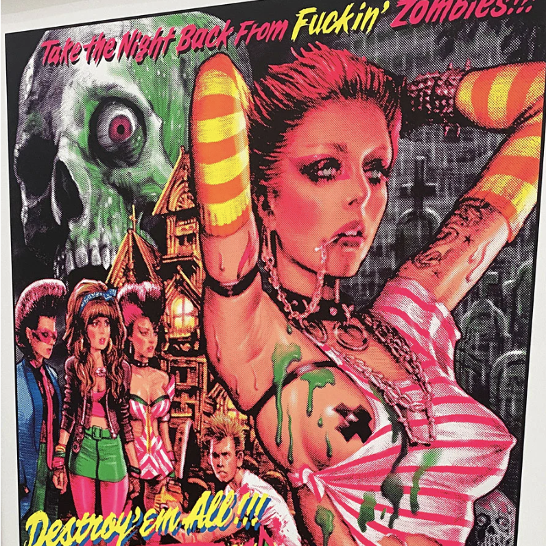 RJB 絹印海報 - 殺戮! 痛擊殭屍 3次色版本 - Rockin' Jelly Bean Silkscreen Print Poster - Destroy'em All! Thrash the Zombies 3nd