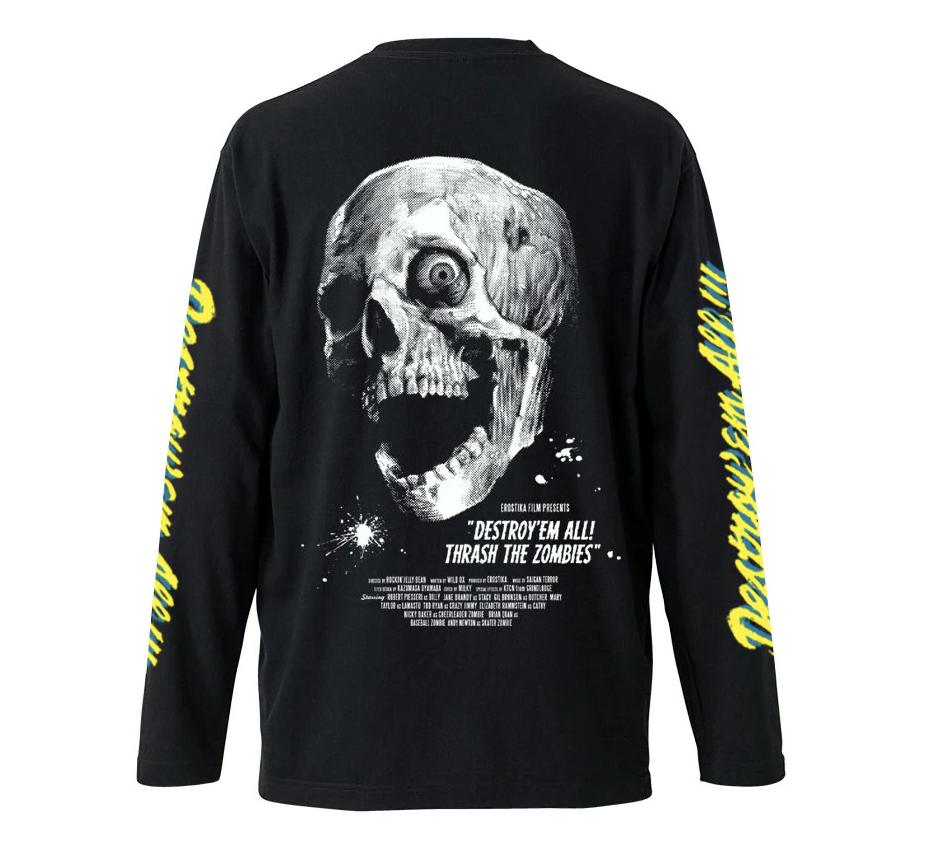 RJB 長袖T恤 - 黑 - Rockin' Jelly Bean "Destroy'em All! Thrash the Zombies "LONG SLEEVE T-shirt - Black