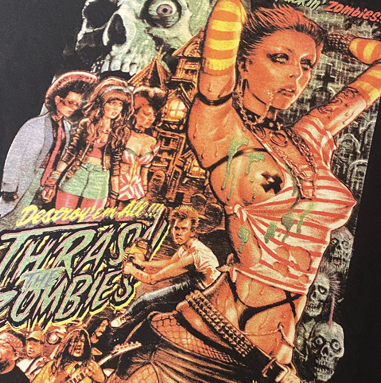 RJB 長袖T恤 - 黑 - Rockin' Jelly Bean "Destroy'em All! Thrash the Zombies "LONG SLEEVE T-shirt - Black