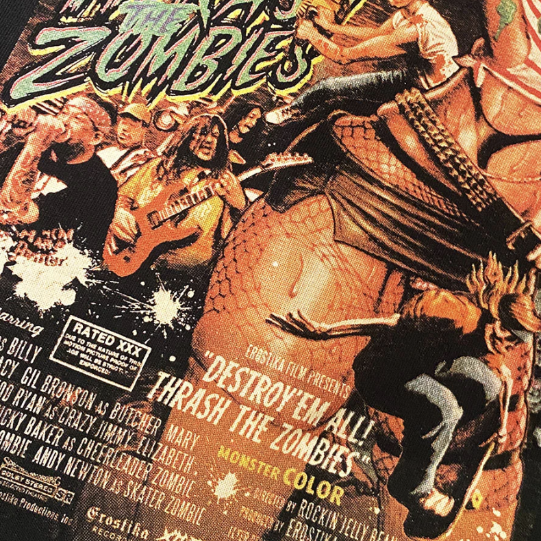 RJB 長袖T恤 - 黑 - Rockin' Jelly Bean "Destroy'em All! Thrash the Zombies "LONG SLEEVE T-shirt - Black