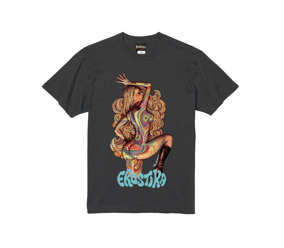 RJB 短袖T恤 - 黑/白 - Rockin' Jelly Bean “PSYCHEDELIC GIRL” Tee - Black / White