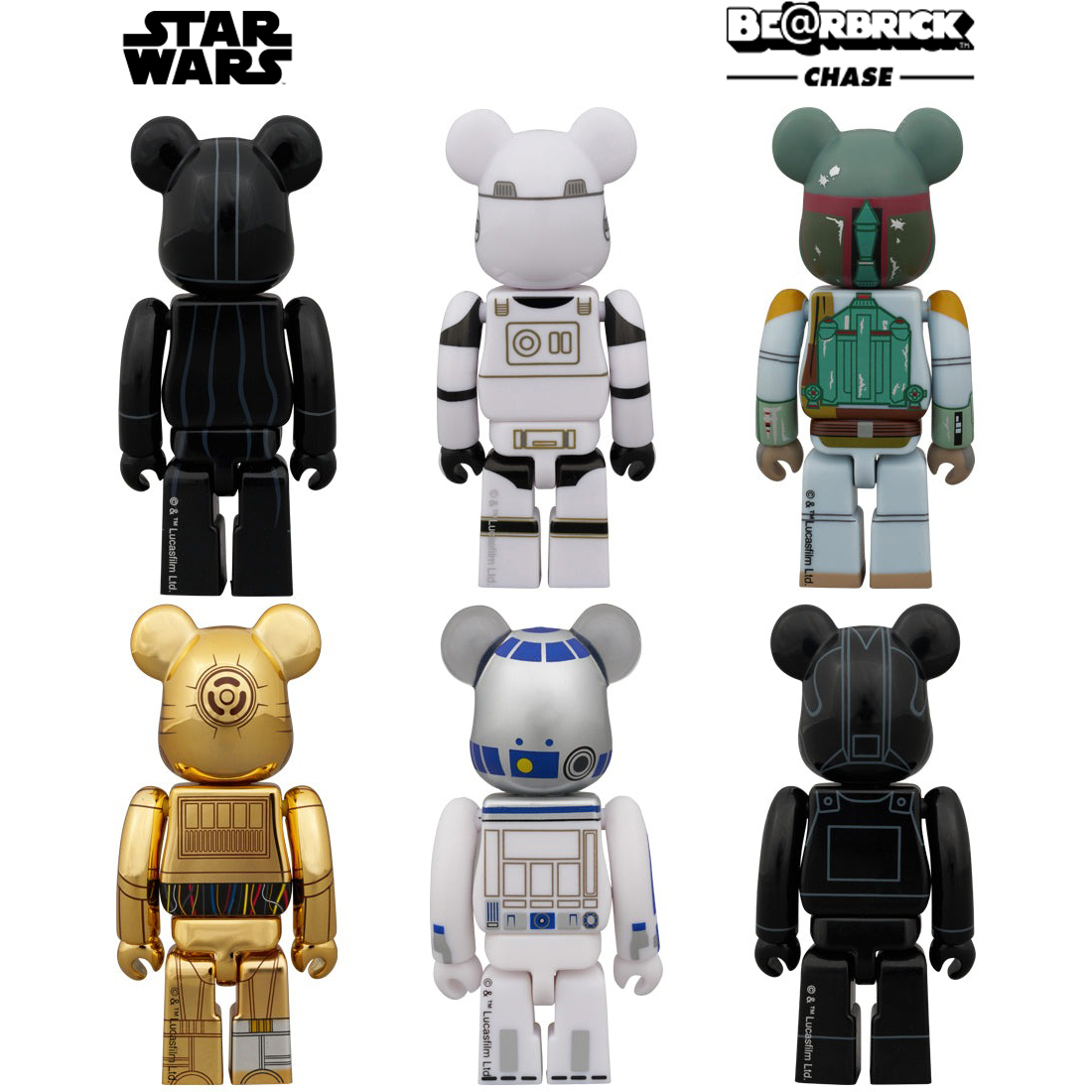 小熊盒玩 星際大戰系列 - 隨機單抽 - 100% Bearbrick Chase Star Wars series - assortment