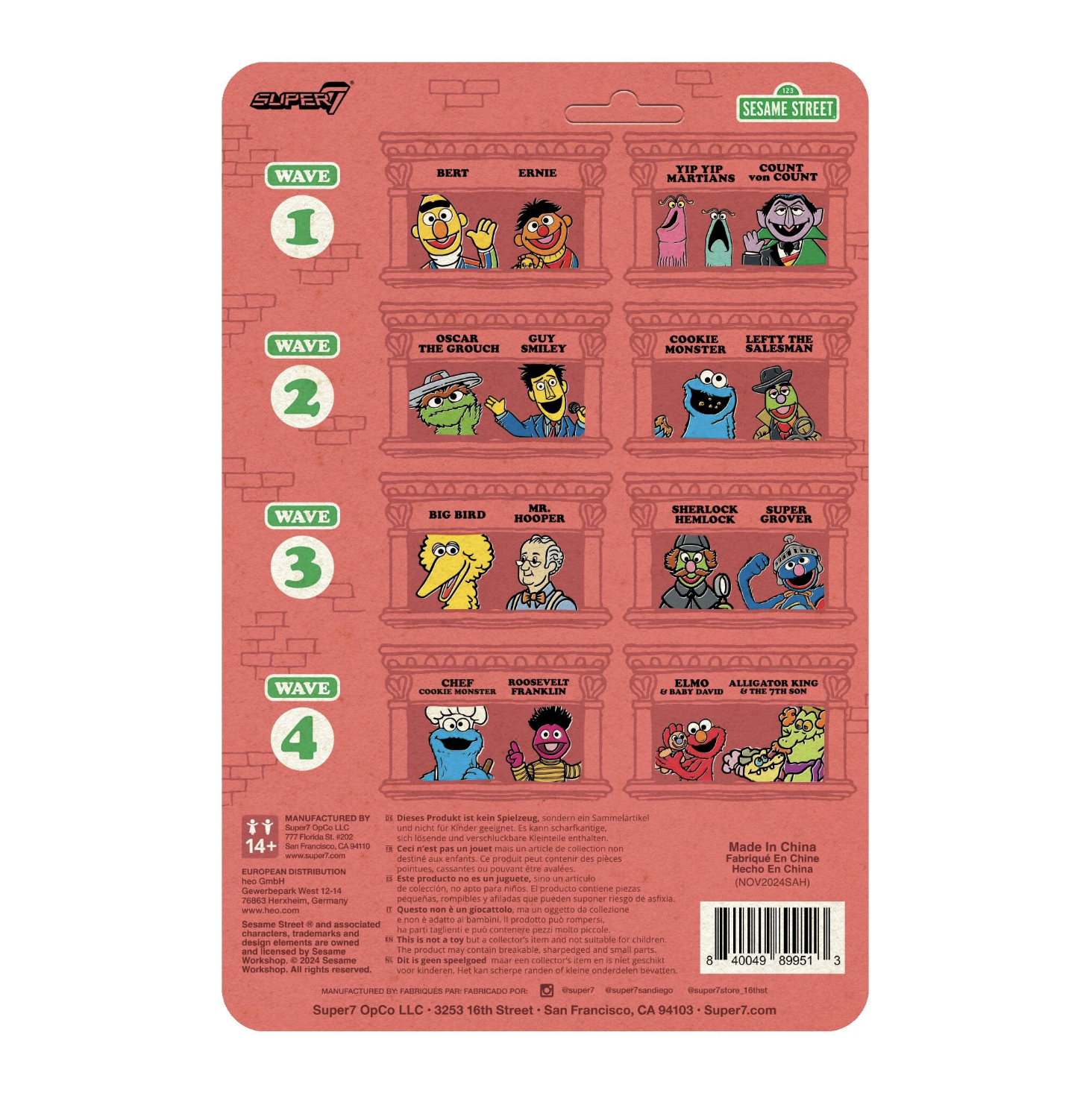 芝麻街 3.75吋復古人偶 第4波 - 主廚餅乾怪獸 - ReAction 3.75" Figure seires - Sesame Street Wave 4 - Chef Cookie Monster