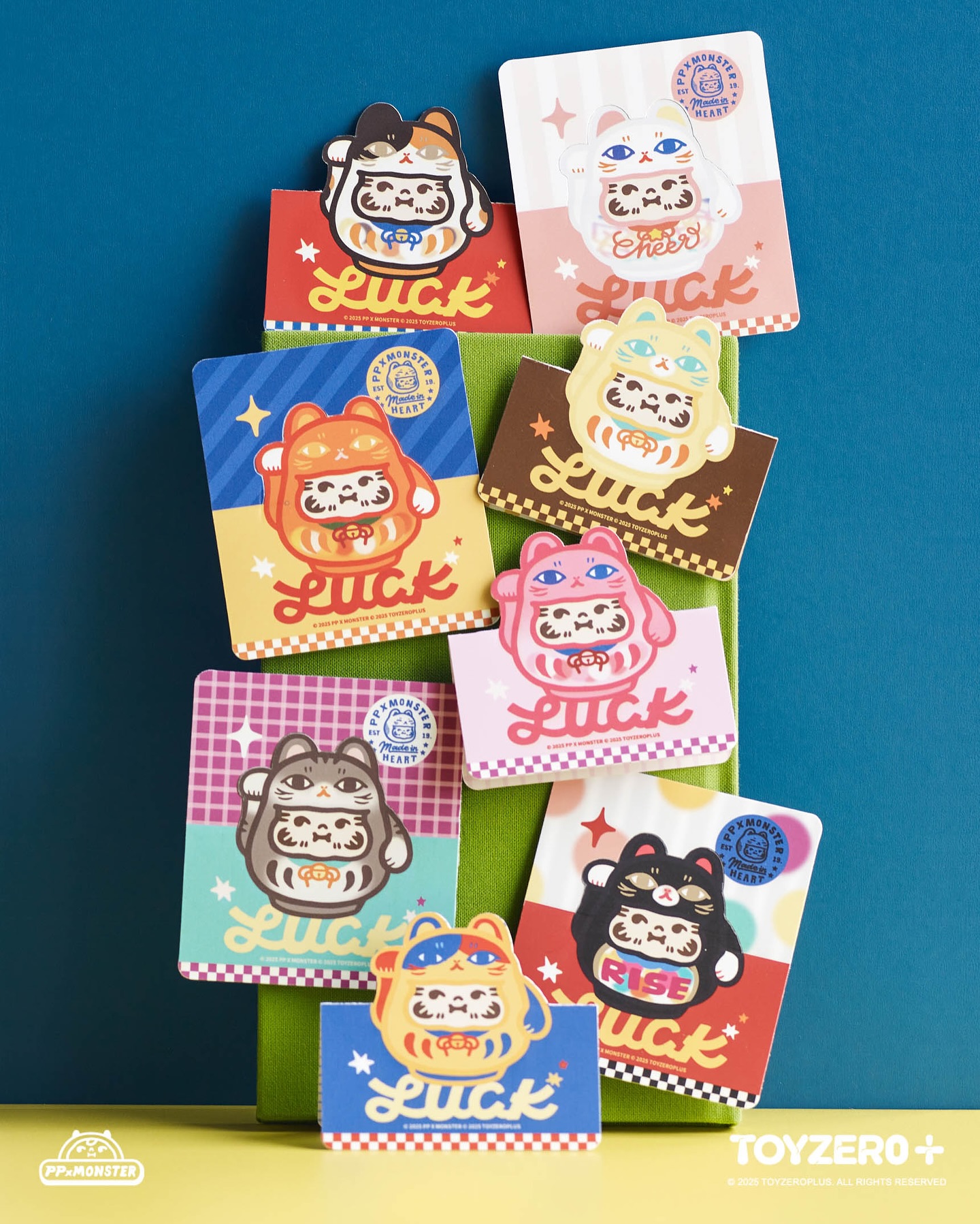 TOY0+ AAAZ 閃閃個性小貓盒玩 - 隨機單抽 - TOYZEROPLUS X AAAZ - PP X MONSTER Lucky Kitten Daruma blind box series - assortment