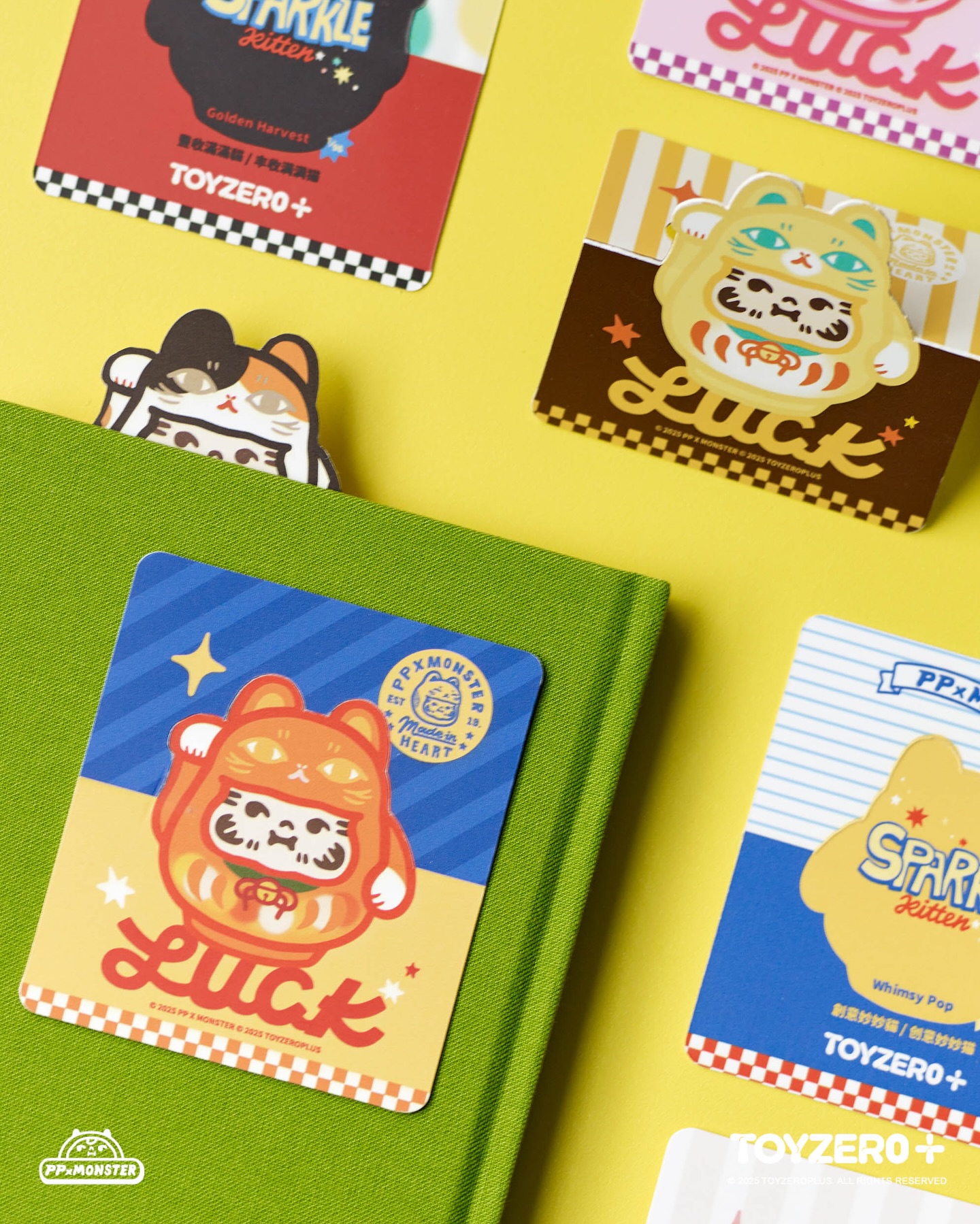 TOY0+ AAAZ 閃閃個性小貓盒玩 - 隨機單抽 - TOYZEROPLUS X AAAZ - PP X MONSTER Lucky Kitten Daruma blind box series - assortment