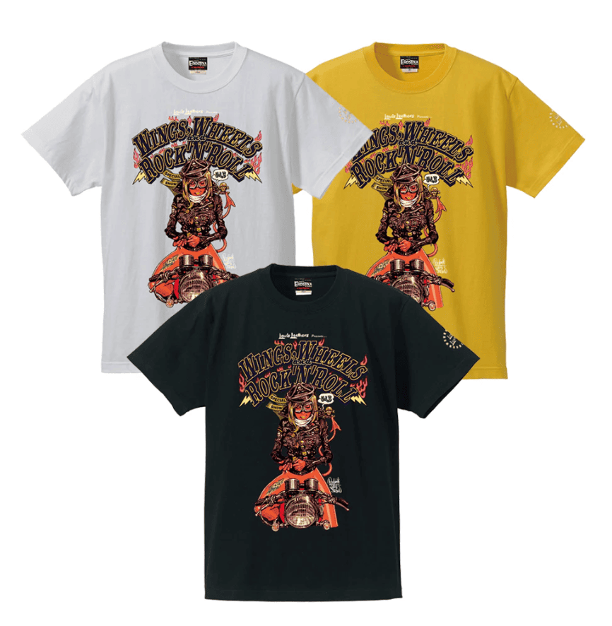 RJB 短袖T恤 - Wings,Wheels and Rock'n'Roll Vol.3 - 黑 / 白 - Rockin' Jelly Bean - Wings,Wheels and Rock'n'Roll Vol.3 T-shirt - Black / White