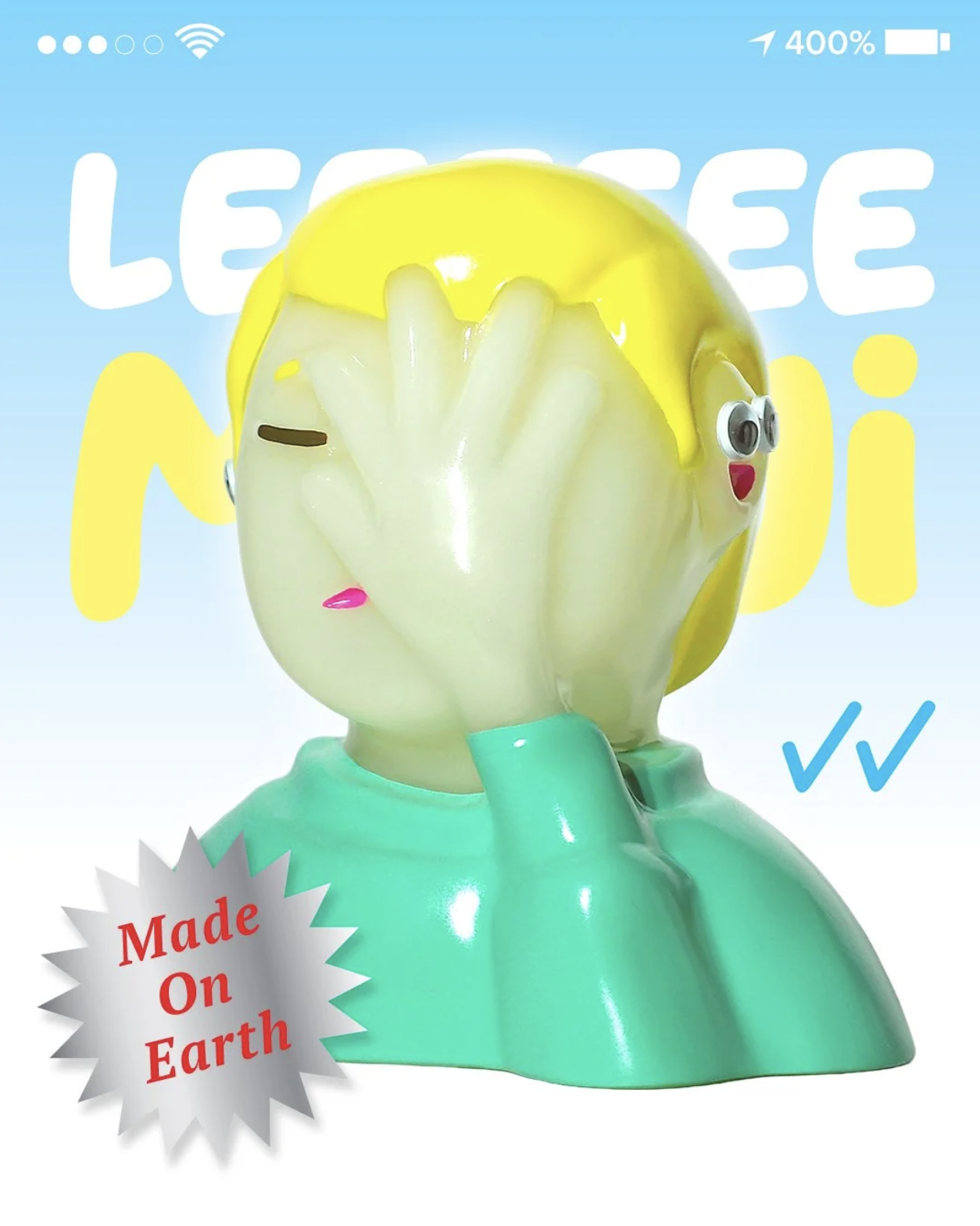 Leeeeeemoji 400% 遮臉 2026 夜光 - Leeeeee Toy -  Leeeeeemoji 400% Sad Boy 2026 Lava Heat GID