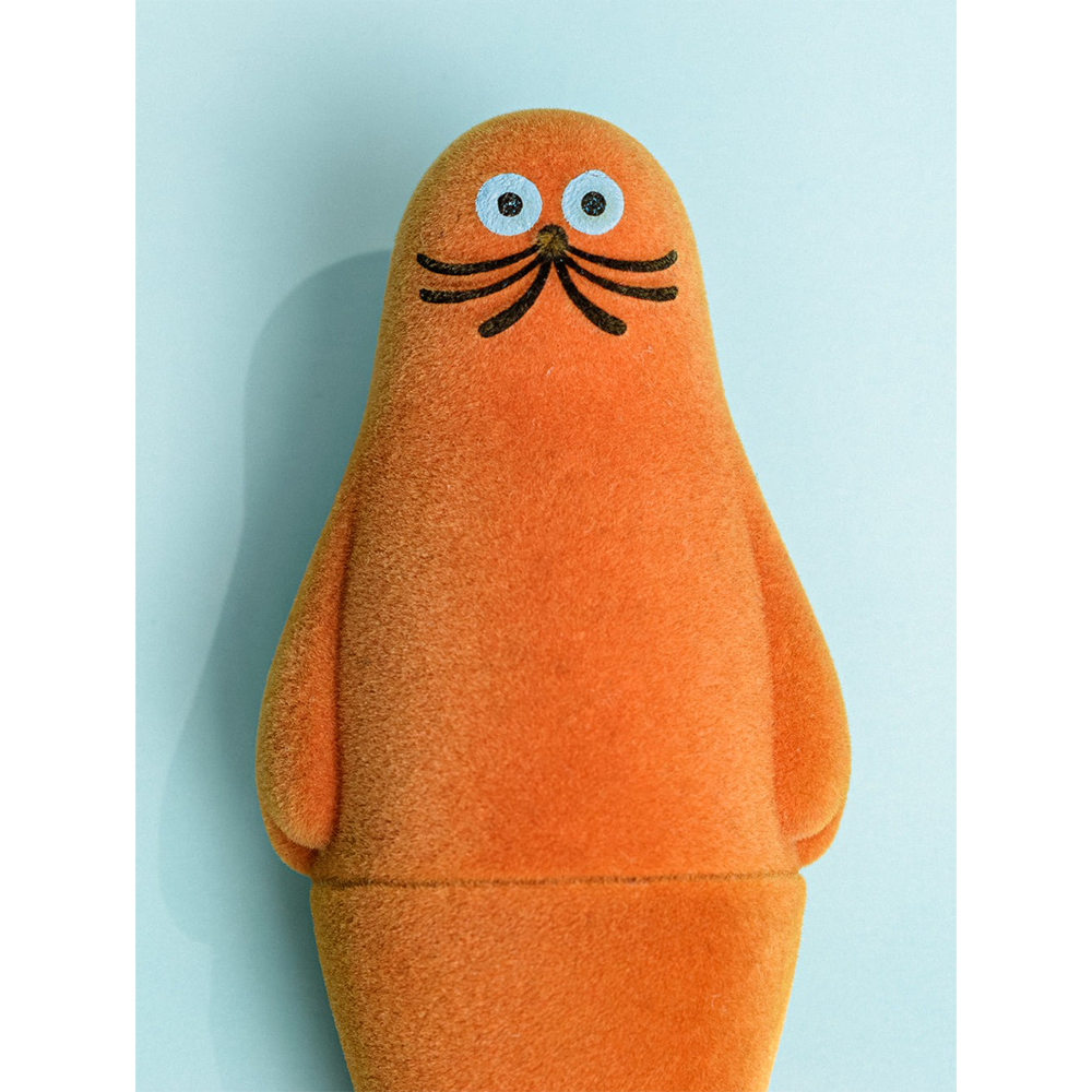 umao 海豹 軟膠玩偶 - 橘色植絨款 - Kenelephant azarashi by umao soft vinyl doll Flocky ver. - Orange