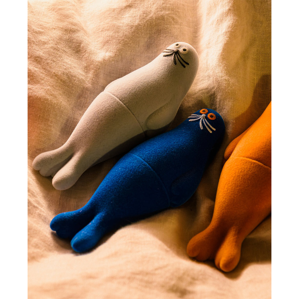 umao 海豹 軟膠玩偶 - 橘色植絨款 - Kenelephant azarashi by umao soft vinyl doll Flocky ver. - Orange