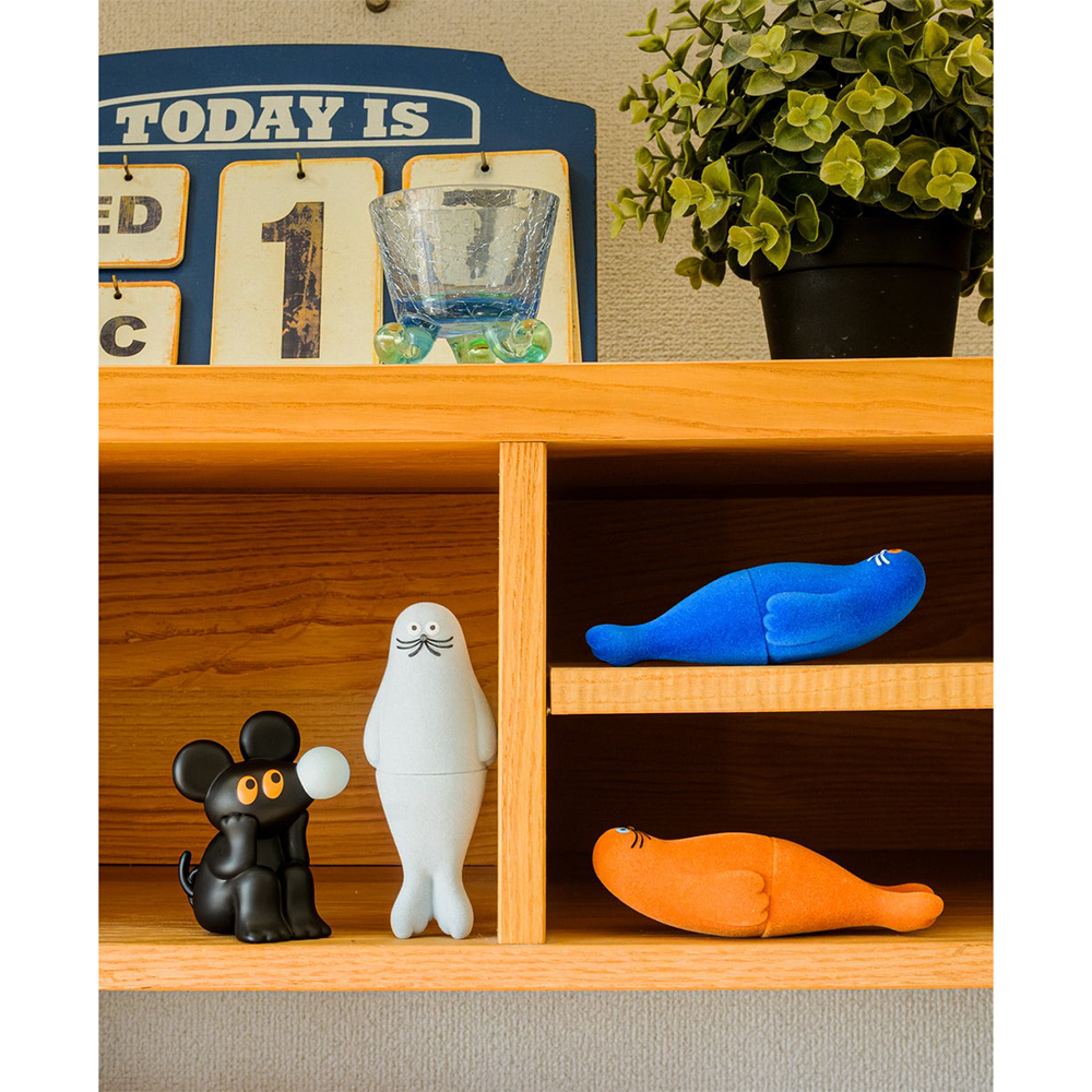 umao 海豹 軟膠玩偶 - 藍色植絨款 - Kenelephant azarashi by umao soft vinyl doll Flocky ver. - Blue