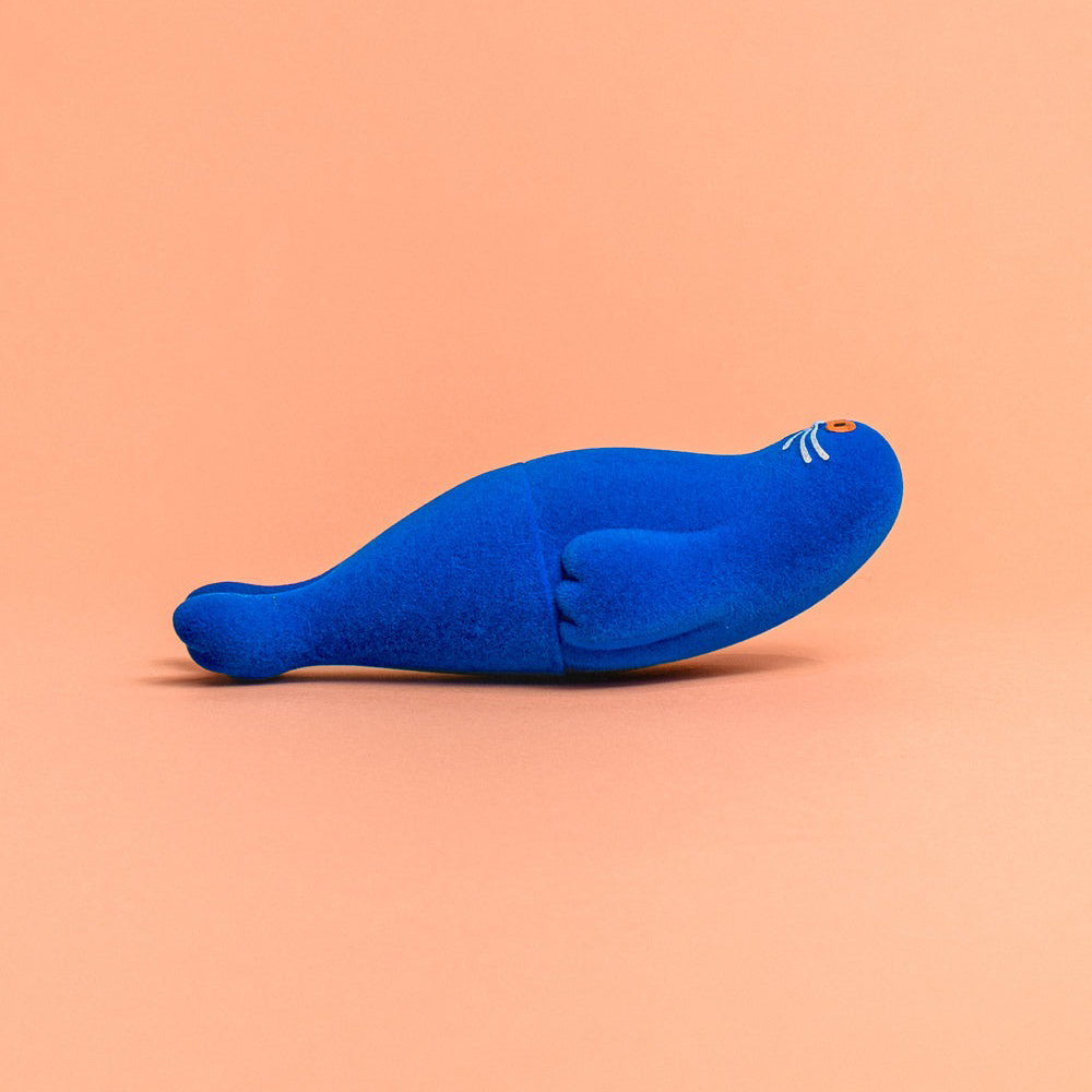 umao 海豹 軟膠玩偶 - 藍色植絨款 - Kenelephant azarashi by umao soft vinyl doll Flocky ver. - Blue