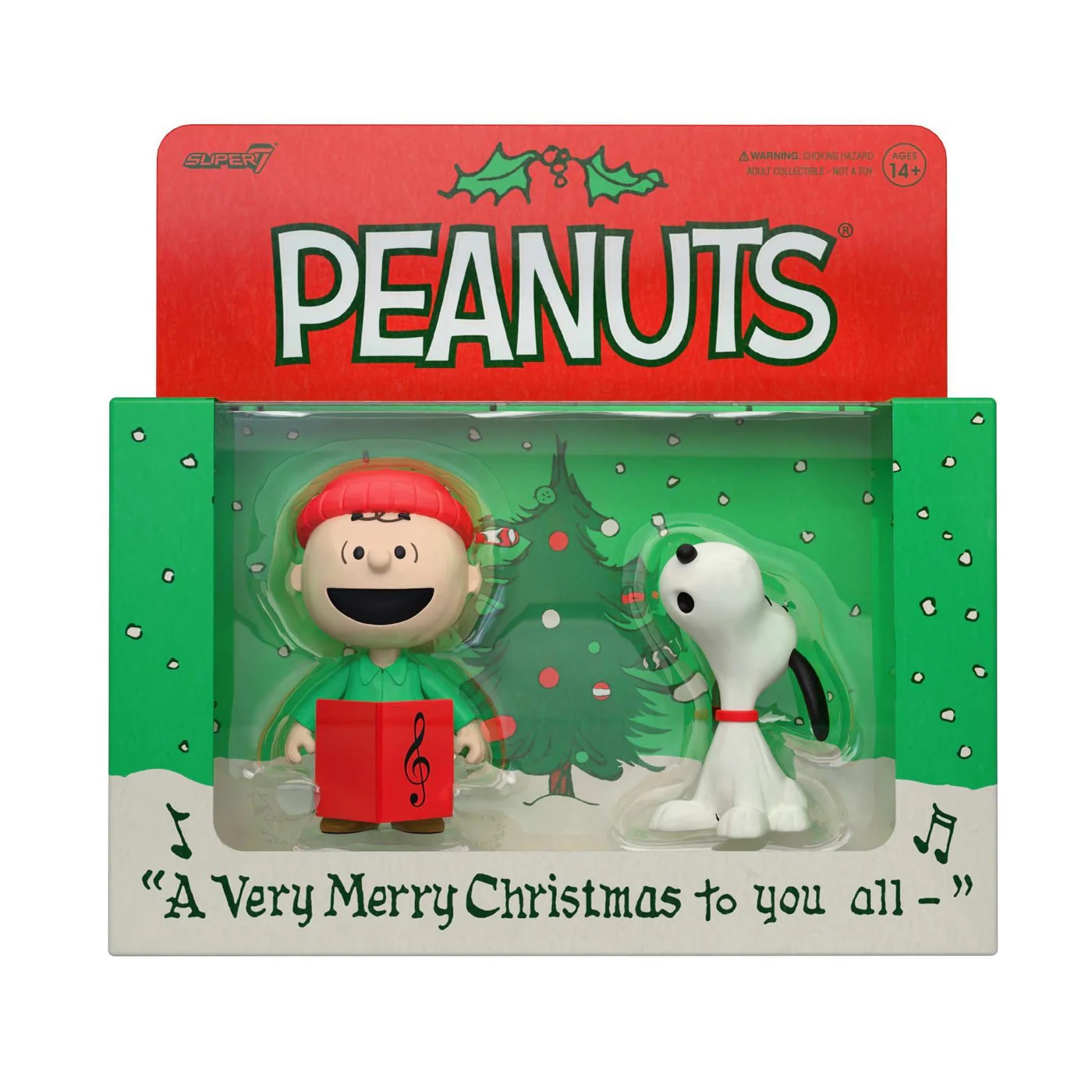花生漫畫 3.75吋復古人偶 查理布朗與史努比 (唱頌歌) - ReAction 3.75" Figure - Peanuts Charlie Brown and Snoopy (Caroling)