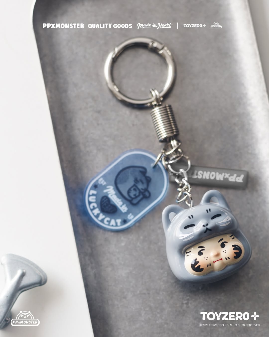 TOY0+ AAAZ 幸運貓吊飾盒玩 - 隨機單抽 - TOYZEROPLUS X AAAZ - PP X MONSTER Lucky Cat Keychain blind box series - assortment