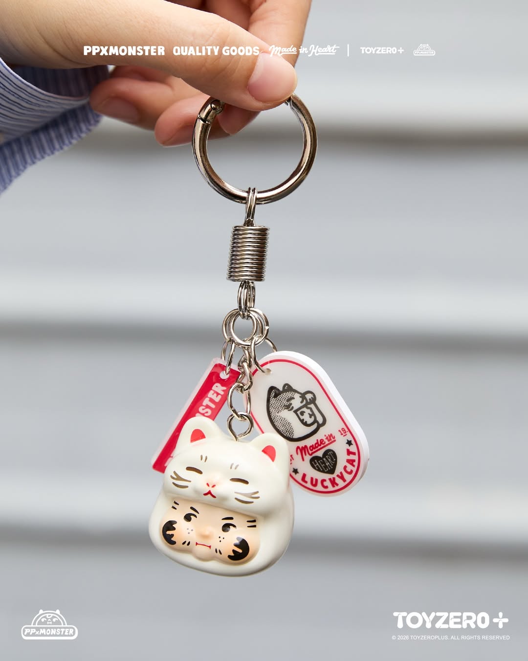 TOY0+ AAAZ 幸運貓吊飾盒玩 - 隨機單抽 - TOYZEROPLUS X AAAZ - PP X MONSTER Lucky Cat Keychain blind box series - assortment