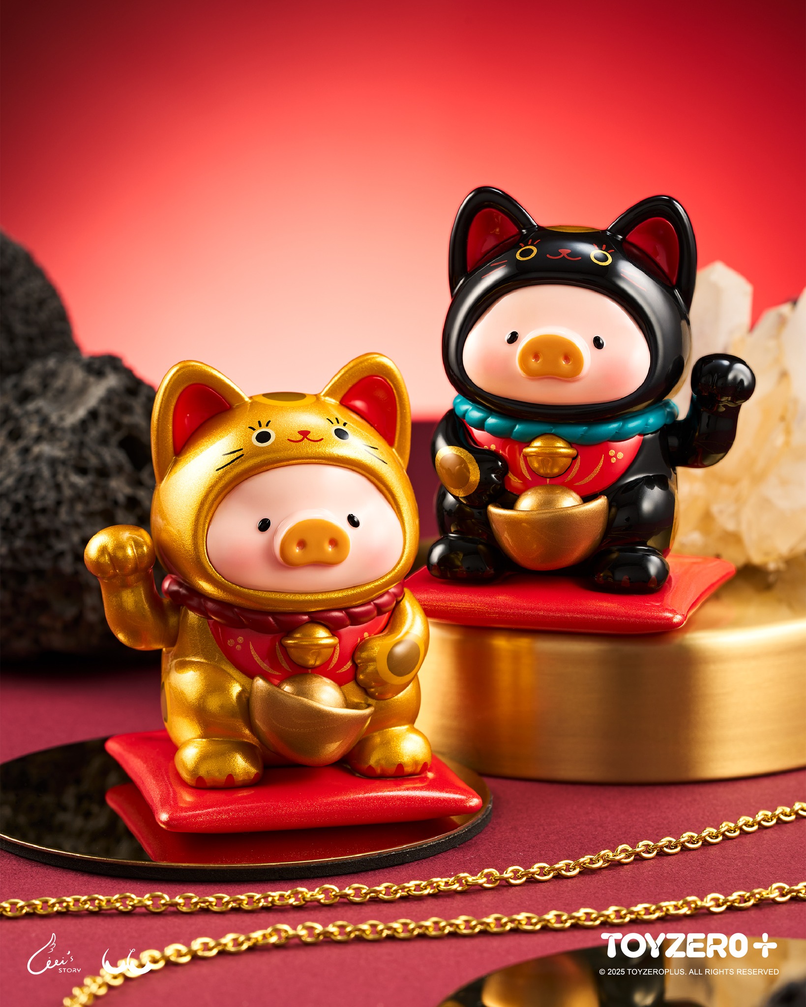 TOY0+ 罐頭豬 LuLu 一招喵計系列 盒玩 - 隨機單抽 - TOYZEROPLUS X Cici's Story - LuLu the Piggy Lucky Cat Series - assortment