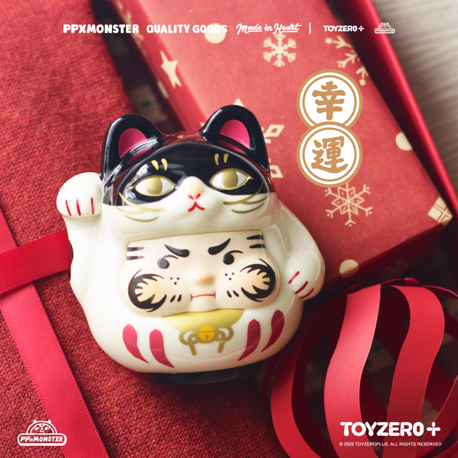 TOY0+ AAAZ PP X MONSTER - 100% 幸運賓士貓達摩 - TOYZEROPLUS X AAAZ - PP X MONSTER - 100% Lucky Cat Daruma